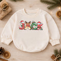 Custom Name Christmas Baby Romper, Personalized Holiday Letter Outfit, 1st Christmas Keepsake, 1st Birthday Gift for Baby Boys Girls — product view 1