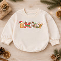 Personalized Christmas Name Baby Romper, Custom Holiday Letter Design, 1st Christmas Outfit, My First Birthday Gift for Baby Baby — product view 1