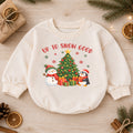Up To Snow Good Christmas Romper, Snowman Penguin Baby Romper, Toddler Winter Holiday Romper, Cute Christmas Outfit Gift — product view 1