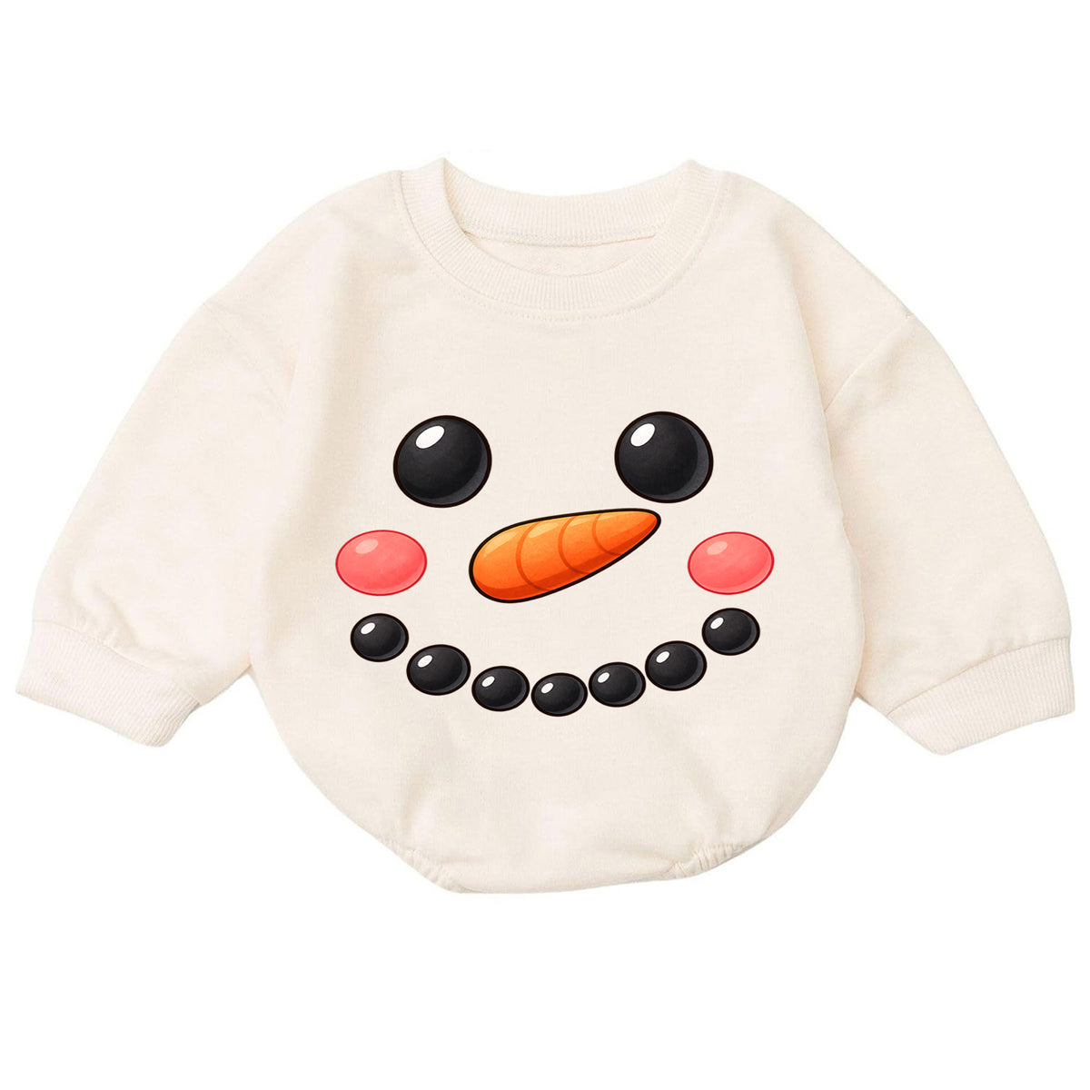 Snowman Face Christmas Romper, Cute Snowman Toddler Romper, Baby Winter Holiday Romper, Baby Christmas Outfit, Snow Day Gift — product view 7