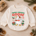 Santa's Favorite Goose Christmas Romper, Funny Goose Baby Holiday Romper, Toddler Christmas Outfit, Cute Xmas Gift for Little Baby — product view 1