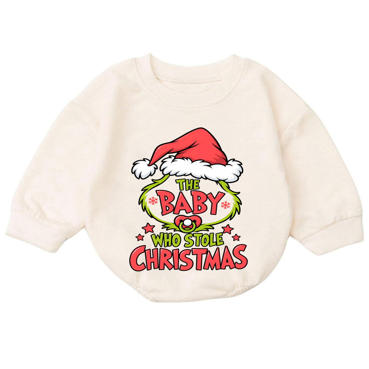 Baby Who Stole Christmas Romper, Funny Baby Holiday Romper, Toddler Christmas Outfit, Cute Baby Xmas Romper, Holiday Gift for Baby — product view 7
