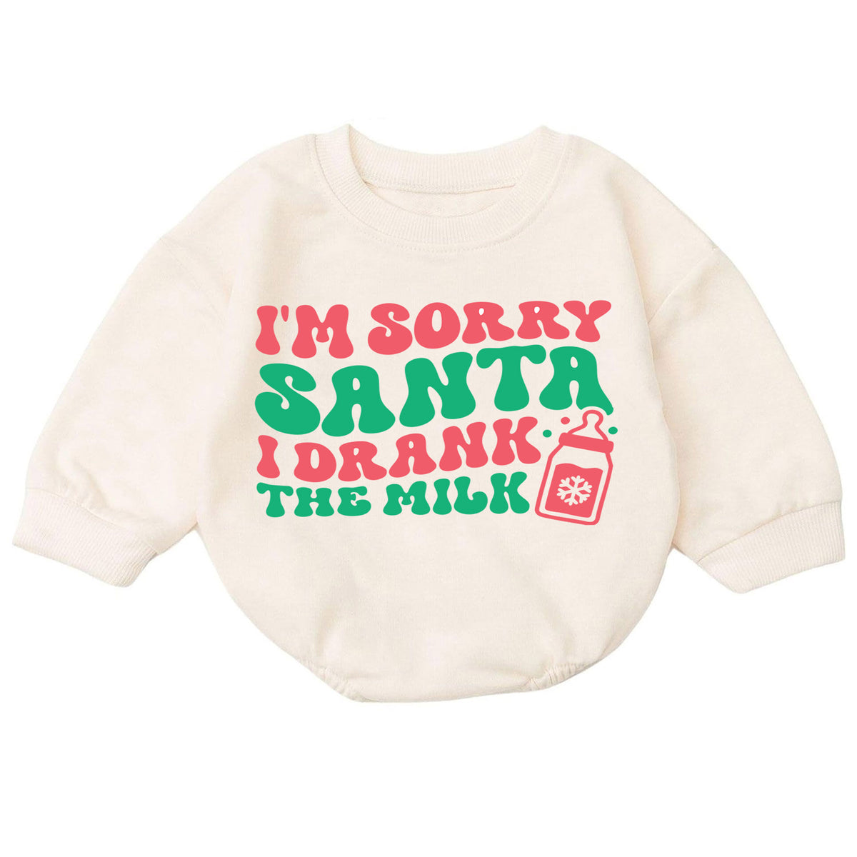 I'm Sorry Santa I Drank the Milk Romper, Funny Baby Christmas Romper, Toddler Holiday Outfit, Cute Baby Xmas Romper, Holiday Gift — product view 7