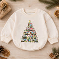 Construction Christmas Baby Romper, Baby First Christmas Outfit, Truck Christmas Tree, Toddler Boy Holiday Outfit, Xmas Baby Gift — product view 1