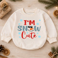 I'm Snow Cute Baby Romper, Baby First Christmas Outfit, Cute Snowman Christmas Baby Outfit, Toddler Holiday Romper, Winter Baby Gift — product view 1