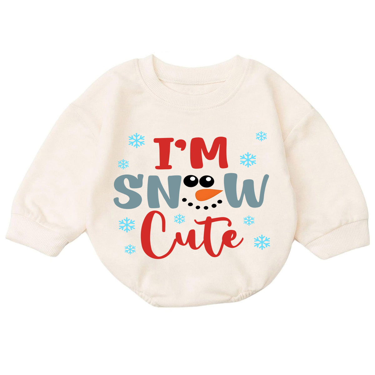 I'm Snow Cute Baby Romper, Baby First Christmas Outfit, Cute Snowman Christmas Baby Outfit, Toddler Holiday Romper, Winter Baby Gift — product view 7