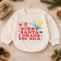 Sorry Santa I Drank the Milk Baby Romper, Baby Bottle Christmas Romper, Funny Baby Xmas Outfit, Christmas Eve Gift — product view 1