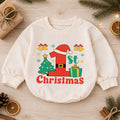 My 1st Christmas Baby Romper, Santa Number One First Christmas Outfit, Baby Holiday Romper, Christmas Keepsake Gift — product view 1