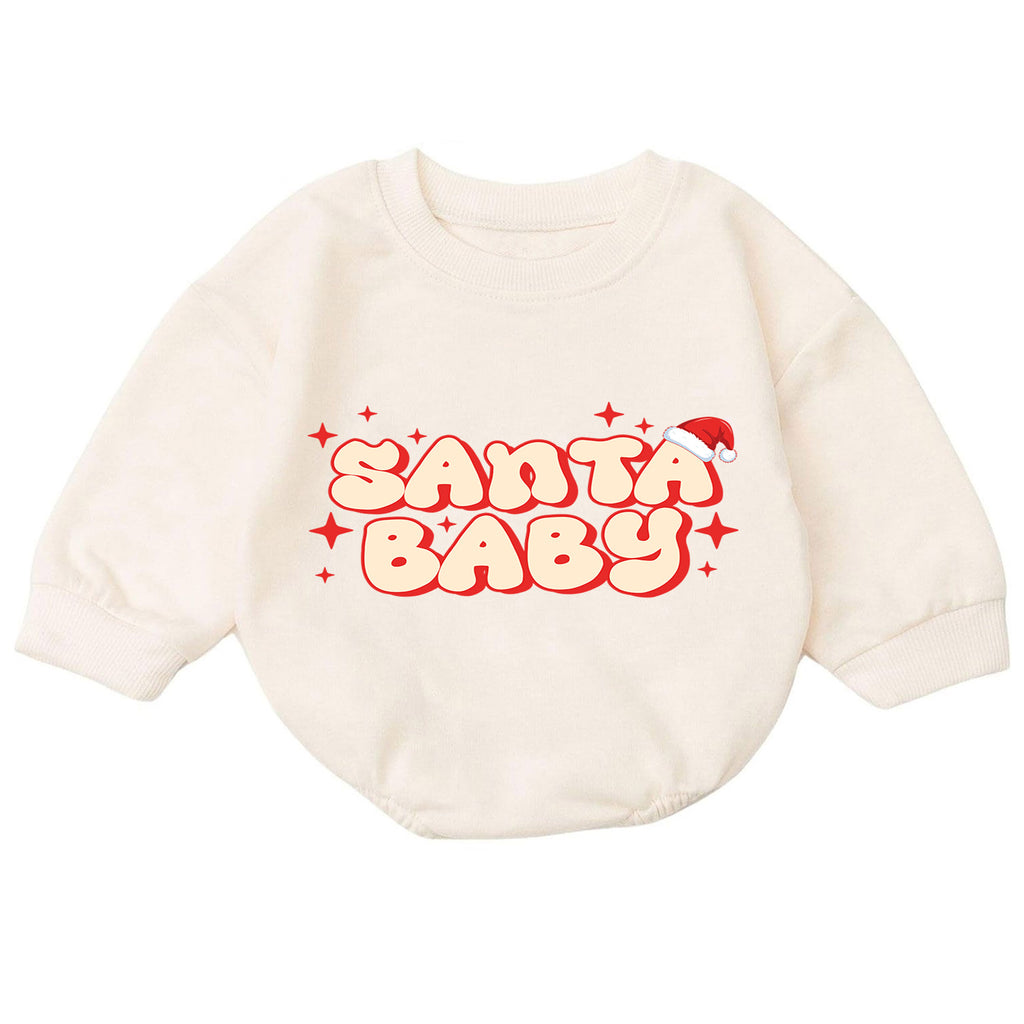 Santa Baby Christmas Romper, Retro Santa Baby Romper, Toddler Christmas Outfit, Cute Baby Holiday Romper, Xmas Gift for Baby — product view 7