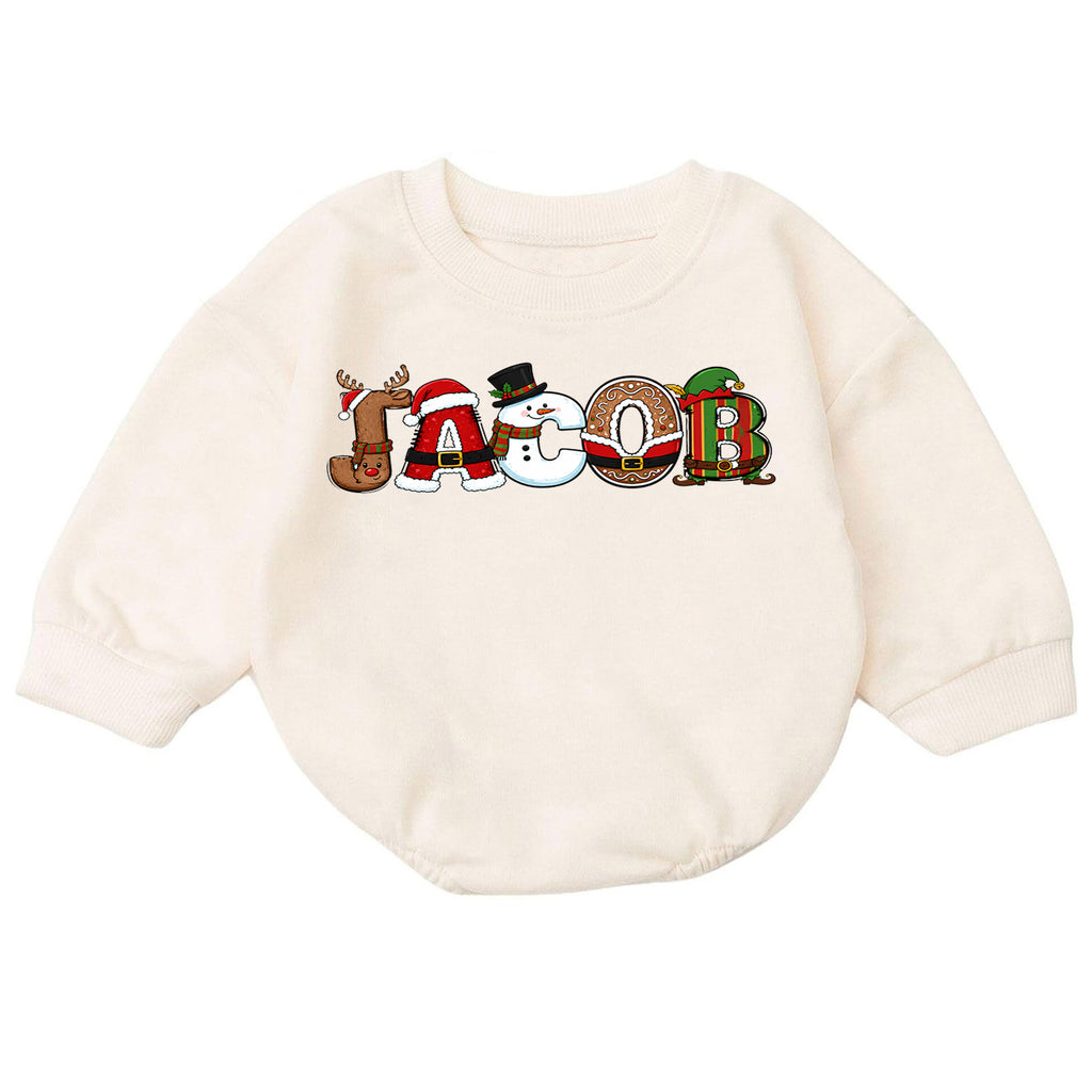 Personalized Snowman Christmas Baby Romper, Custom Name Scarf Design, 1st Christmas Outfit, 1st Birthday Keepsake Gift — product view 7
