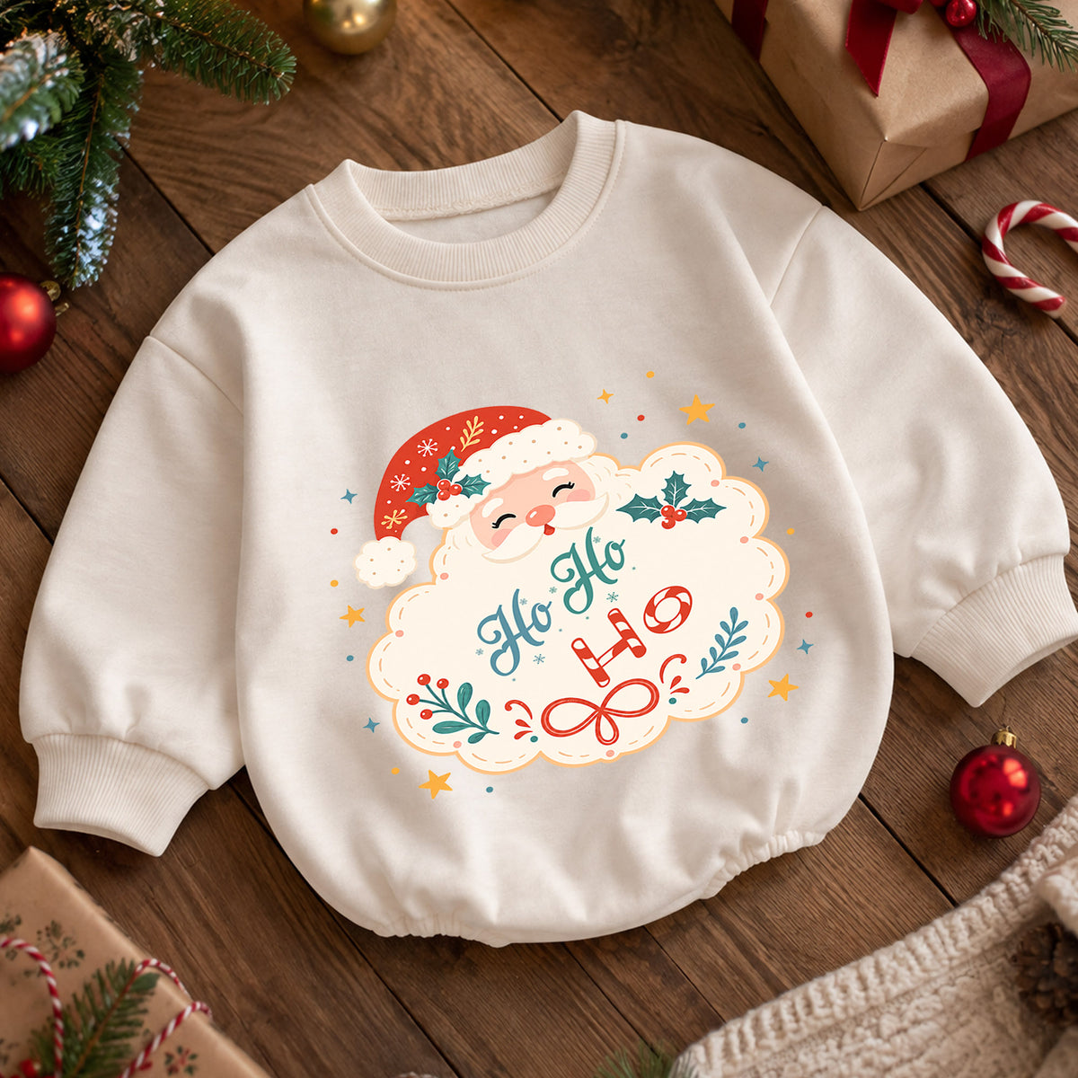 Sorry Santa I Drank the Milk Baby Romper, Cookies Milk Santa Christmas Romper, Toddler Holiday Outfit, Funny Xmas Gift — product view 5