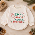 Sorry Santa I Drank the Milk Baby Romper, Minimal 1st Christmas Outfit, Holiday Romper for 1st Birthday, Funny Xmas Keepsake Gift — product view 1