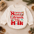 Sorry Santa I Drank the Milk Baby Romper, Funny Christmas Romper, Toddler Holiday Outfit, Christmas Eve Baby Gift — product view 1