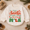 Dear Santa I Drank All the Milk Romper, Funny Baby 1st Christmas Outfit, 1st Birthday Holiday Romper, Christmas Photo Gift — product view 1