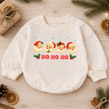 Ho Ho Ho Santa Baby Romper, Vintage Santa Faces Christmas Romper, Retro Holiday Outfit, Toddler Xmas Gift for Baby — product view 1