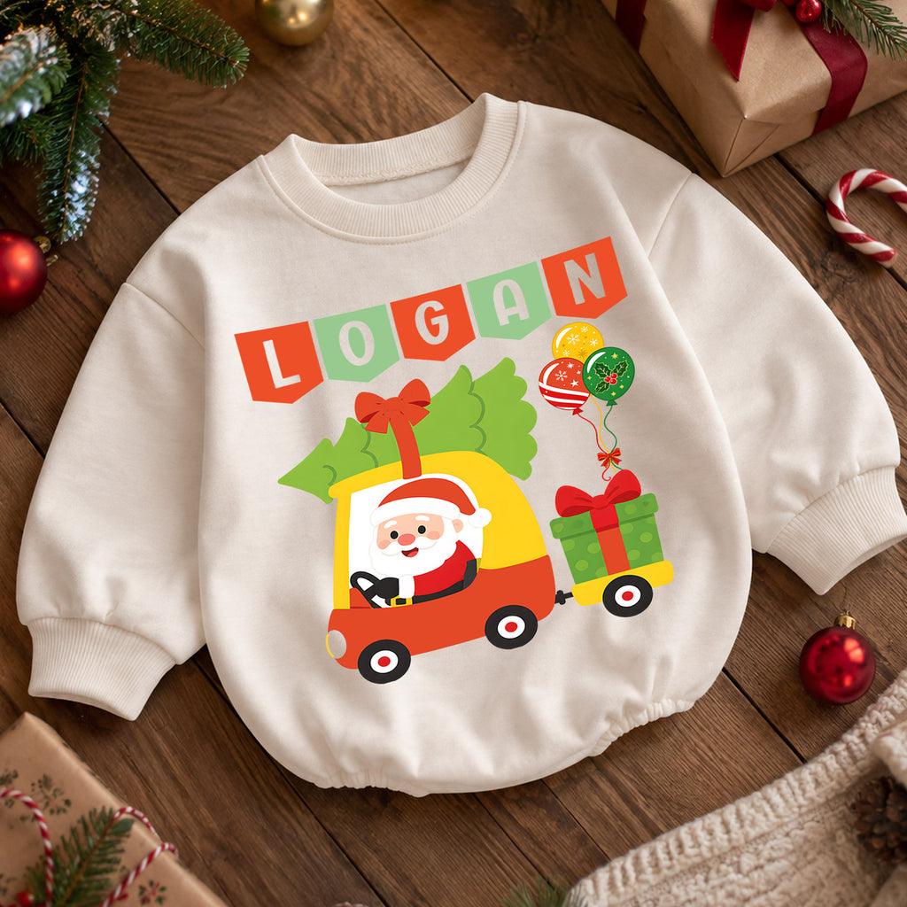 Personalized My First Christmas Baby Romper, Custom Name and Year Outfit, 1st Christmas Keepsake, 1st Birthday Baby Gift — product view 5