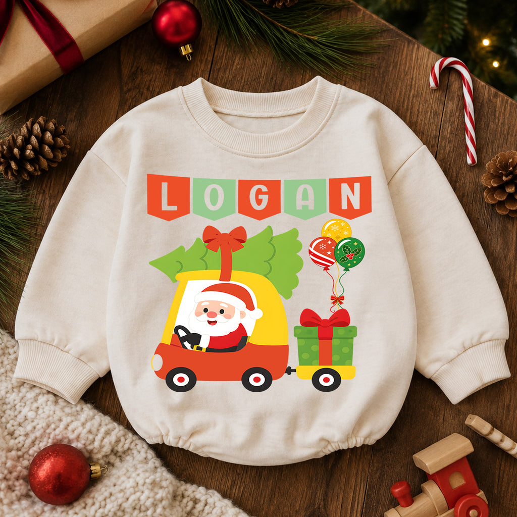 Personalized My First Christmas Baby Romper, Custom Name and Year Outfit, 1st Christmas Keepsake, 1st Birthday Baby Gift — product view 6
