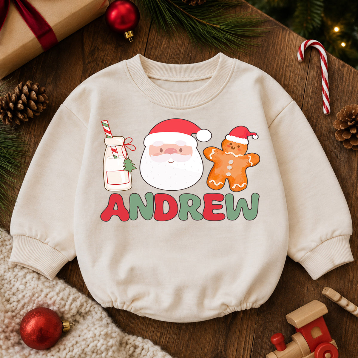Personalized First Christmas Baby Romper, Custom Name 2026 Christmas Tree Outfit, My 1st Christmas Keepsake Gift for Baby — product view 6