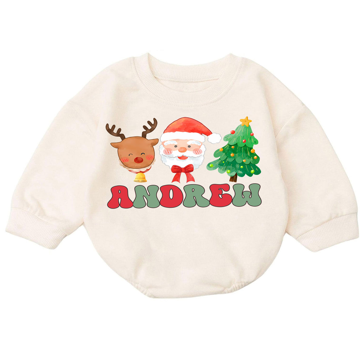 My First Christmas 2026 Baby Romper, Personalized Name Holiday Outfit, Custom 1st Christmas Keepsake Gift for Baby Boys & Girls — product view 7