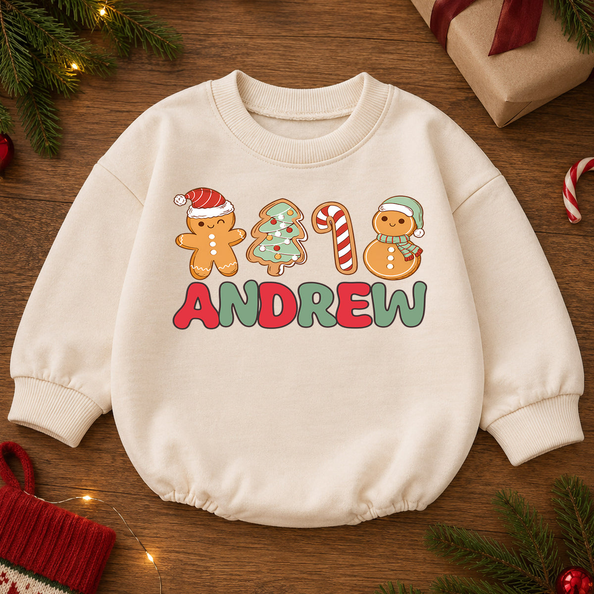 2026 First Christmas Baby Romper, Custom Name Snowman Holiday Outfit, Personalized My 1st Christmas Keepsake Gift for Baby — product view 2