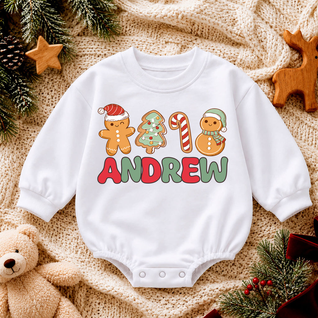 2026 First Christmas Baby Romper, Custom Name Snowman Holiday Outfit, Personalized My 1st Christmas Keepsake Gift for Baby — product view 4