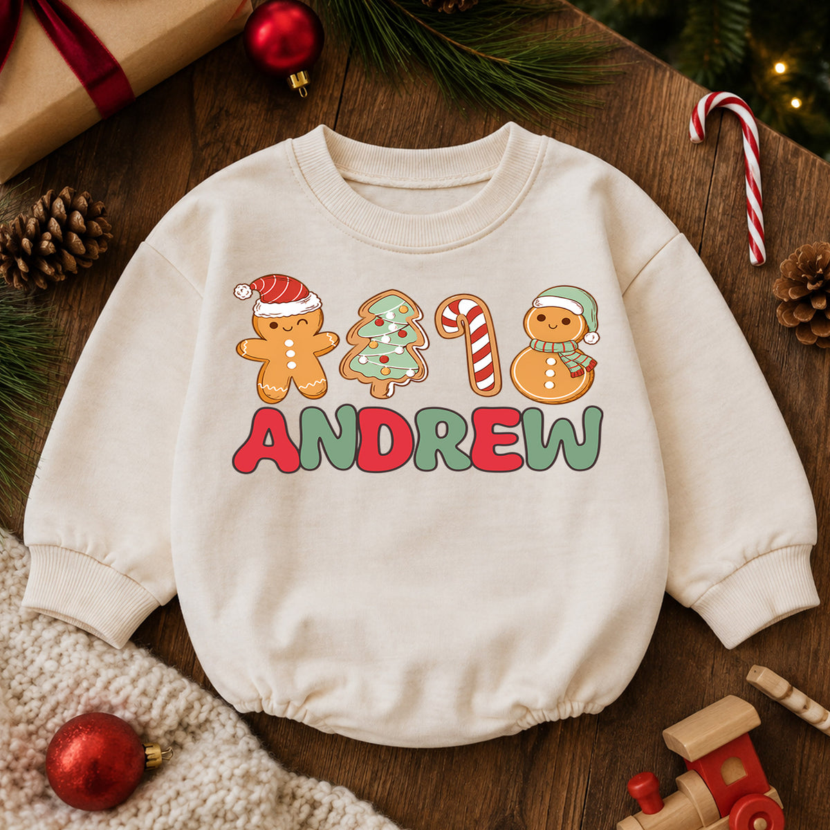 2026 First Christmas Baby Romper, Custom Name Snowman Holiday Outfit, Personalized My 1st Christmas Keepsake Gift for Baby — product view 6