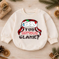 You Serious Clark Christmas Baby Romper, Plaid Holiday Romper, Funny Winter Outfit, Toddler Christmas Gift — product view 1