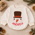 Personalized Reindeer First Christmas Romper, Custom Name Baby Holiday Outfit, My 1st Christmas Keepsake Gift for Baby & Baby — product view 1