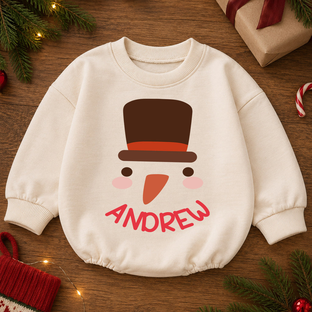 Personalized Reindeer First Christmas Romper, Custom Name Baby Holiday Outfit, My 1st Christmas Keepsake Gift for Baby & Baby — product view 2