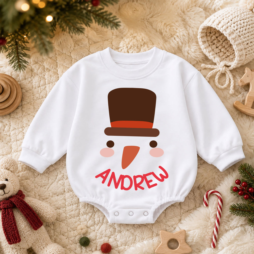 Personalized Reindeer First Christmas Romper, Custom Name Baby Holiday Outfit, My 1st Christmas Keepsake Gift for Baby & Baby — product view 3