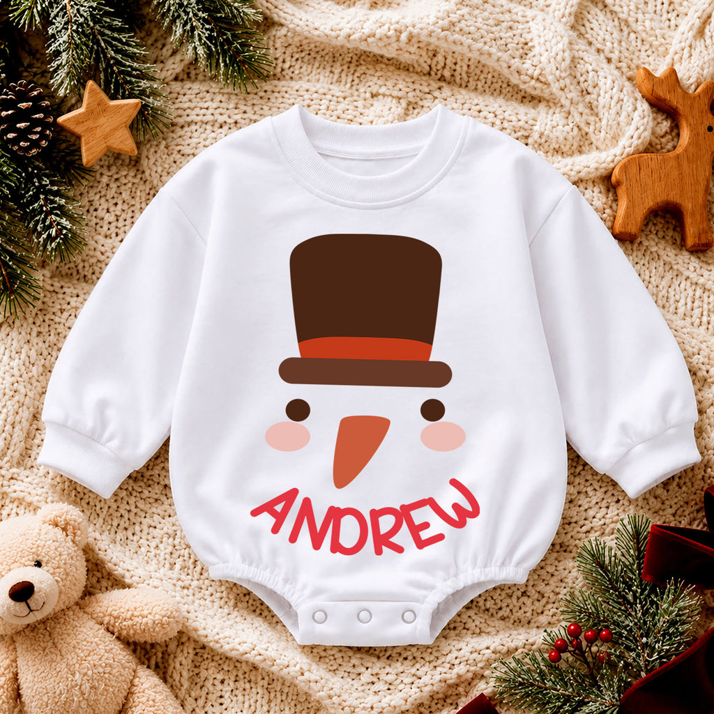 Personalized Reindeer First Christmas Romper, Custom Name Baby Holiday Outfit, My 1st Christmas Keepsake Gift for Baby & Baby — product view 4