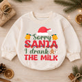 Sorry Santa I Drank the Milk Baby Romper, Christmas Lights Romper, Funny Toddler Xmas Outfit, Christmas Eve Gift — product view 1