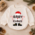 Baby Claus Christmas Romper, Cute Santa Baby Romper, Toddler Holiday Outfit, Baby Xmas Gift, Christmas Photo Romper — product view 1