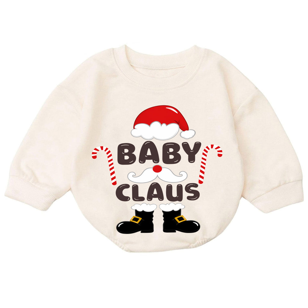 Baby Claus Christmas Romper, Cute Santa Baby Romper, Toddler Holiday Outfit, Baby Xmas Gift, Christmas Photo Romper — product view 7
