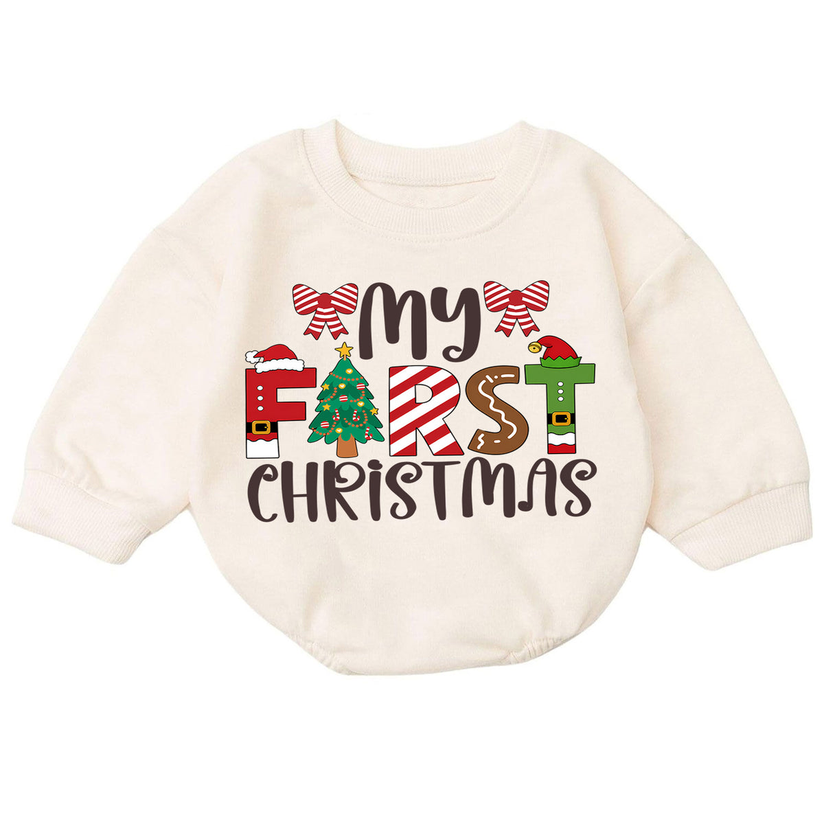 My First Christmas Baby Romper, Baby First Christmas Outfit, Christmas Romper, Holiday Baby Romper, Cute Xmas Gift for Baby — product view 7