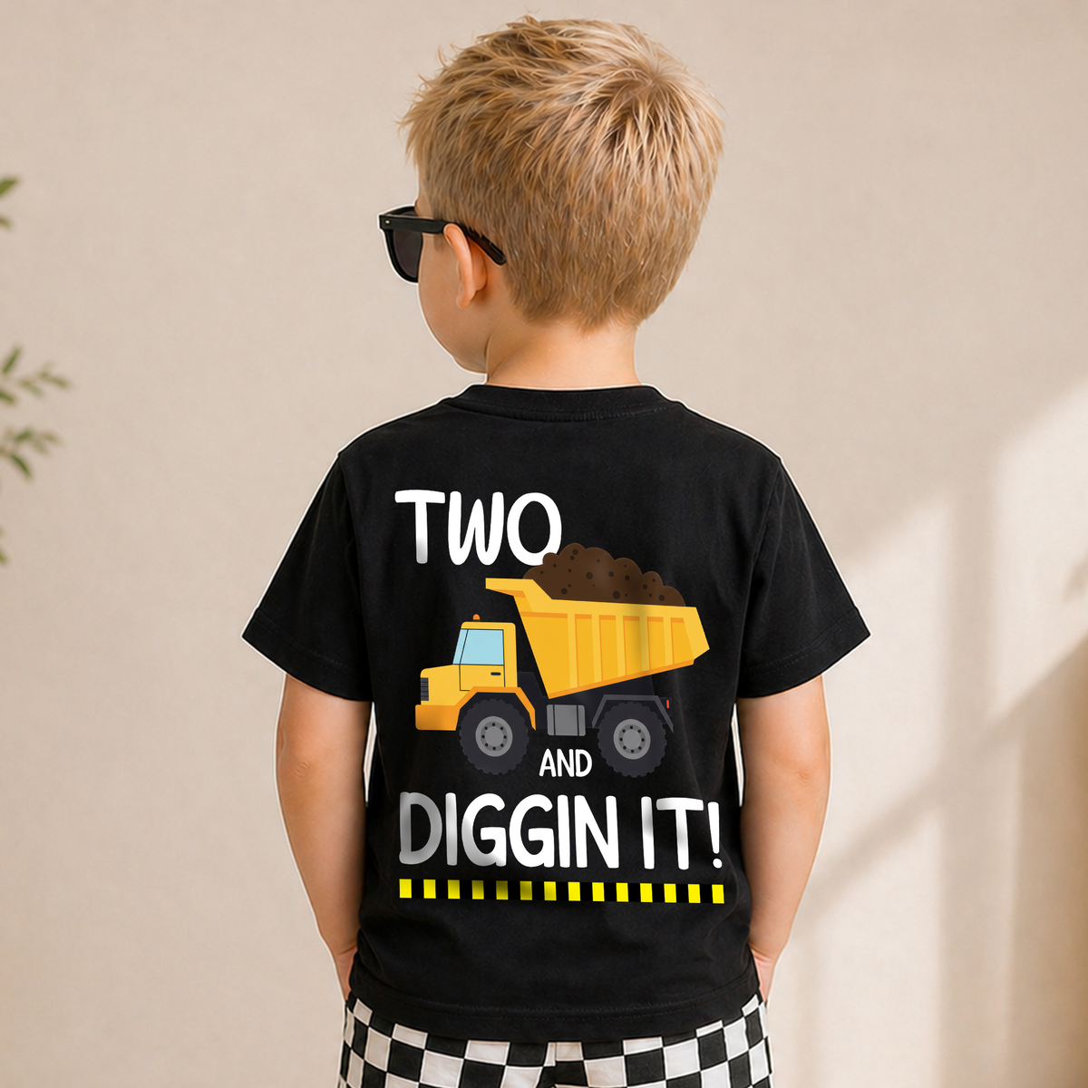 Personalized Two and Digging It 2nd Birthday Shirt for Boys — product view 6