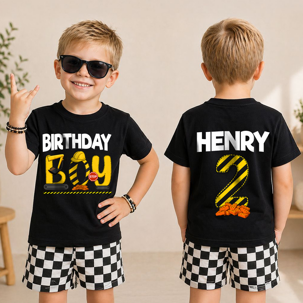 Custom Name I'm 2 and Digging It 2nd Birthday Shirt for Boys — product view 3