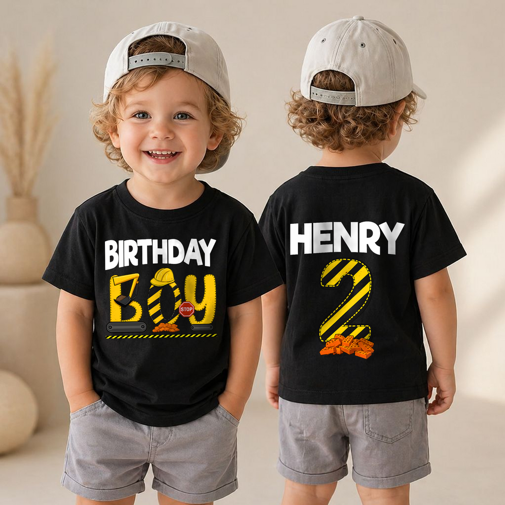 Custom Name I'm 2 and Digging It 2nd Birthday Shirt for Boys — product view 4