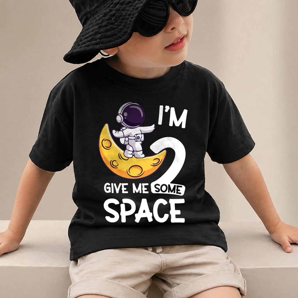 Personalized Space 2nd Birthday Shirt for Boys, Custom Name — product view 4