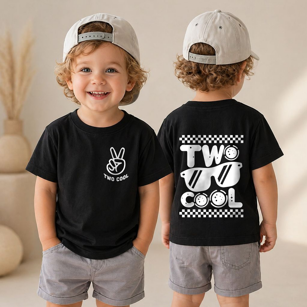 Personalized TWO COOL 2nd Birthday Shirt for Boys, Custom Name — product view 4