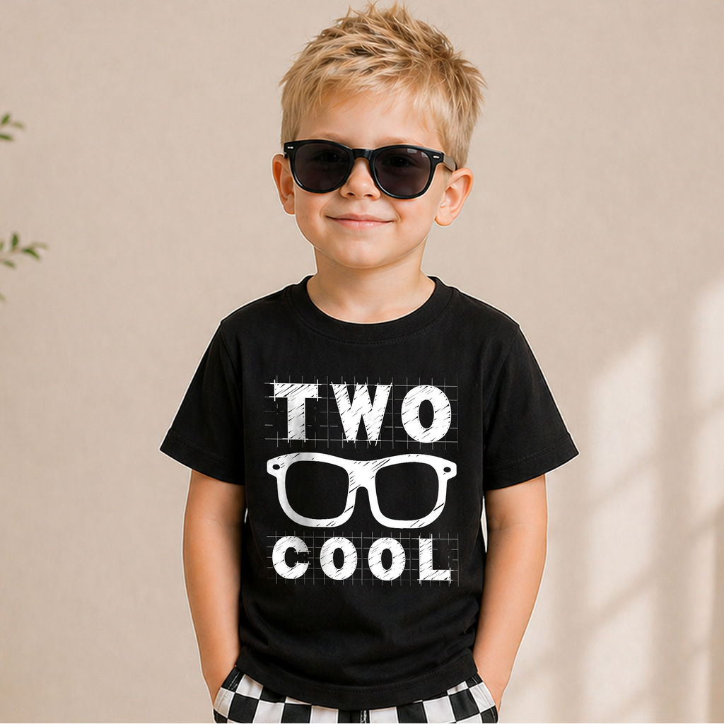 Custom Name TWO COOL 2nd Birthday Shirt for Boys — product view 5