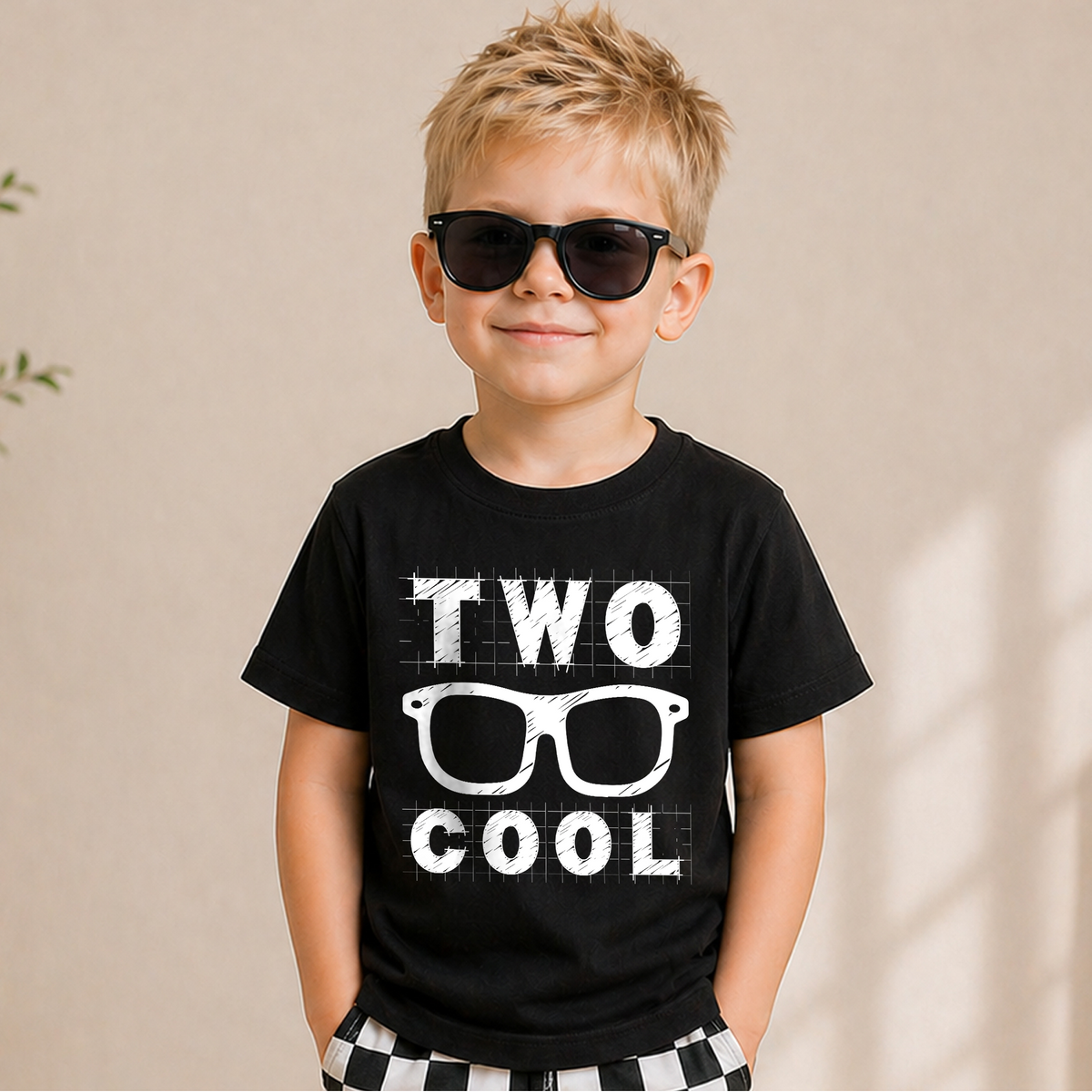 Custom Name TWO COOL 2nd Birthday Shirt for Boys — product view 5