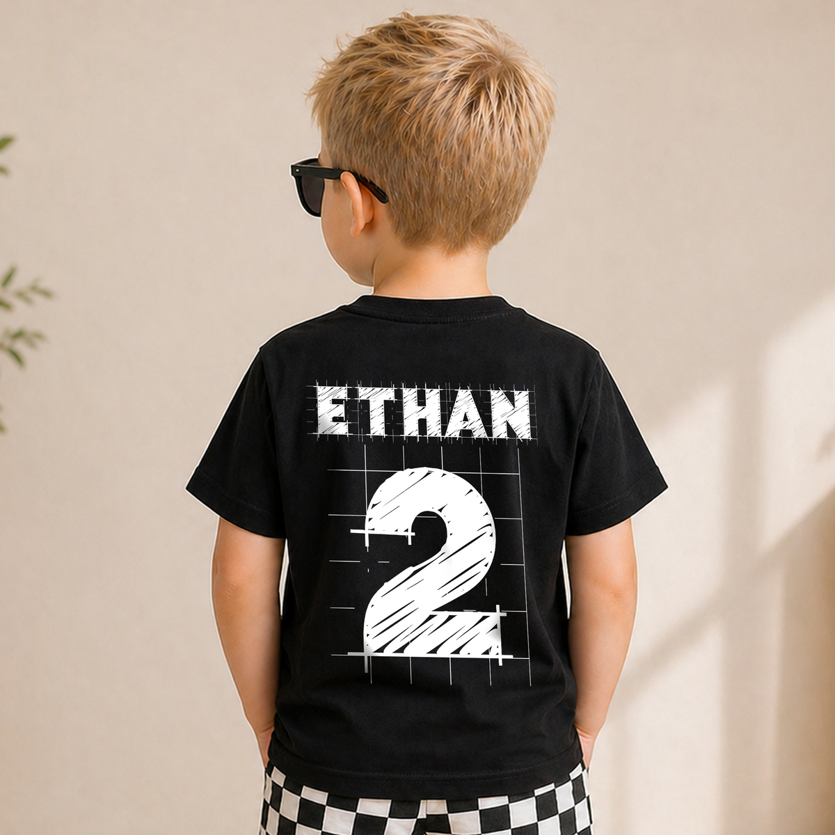 Custom Name TWO COOL 2nd Birthday Shirt for Boys — product view 6