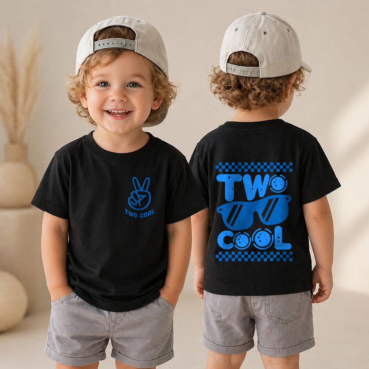 Custom TWO COOL 2nd Birthday Shirt for Boys, Cool Kid — product view 4