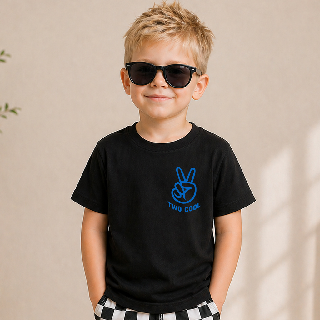 Custom TWO COOL 2nd Birthday Shirt for Boys, Cool Kid — product view 5