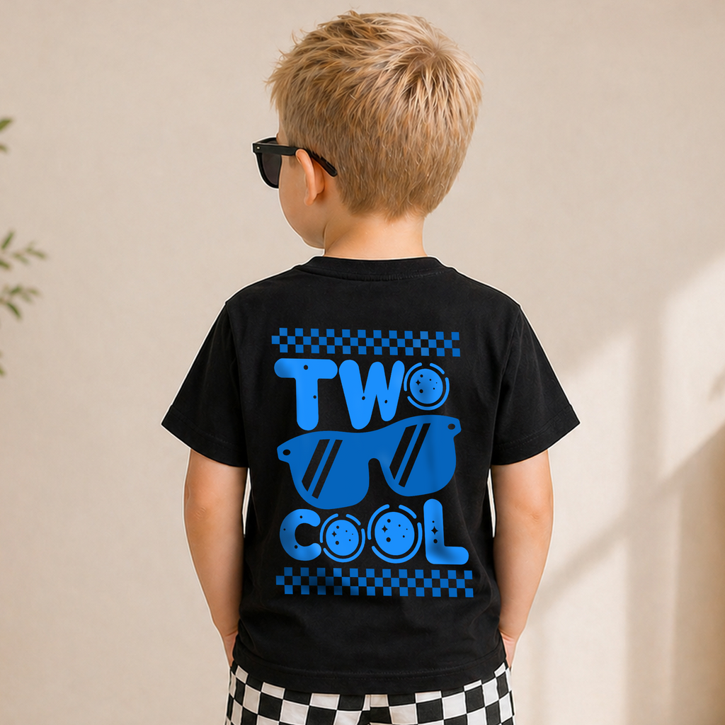 Custom TWO COOL 2nd Birthday Shirt for Boys, Cool Kid — product view 6