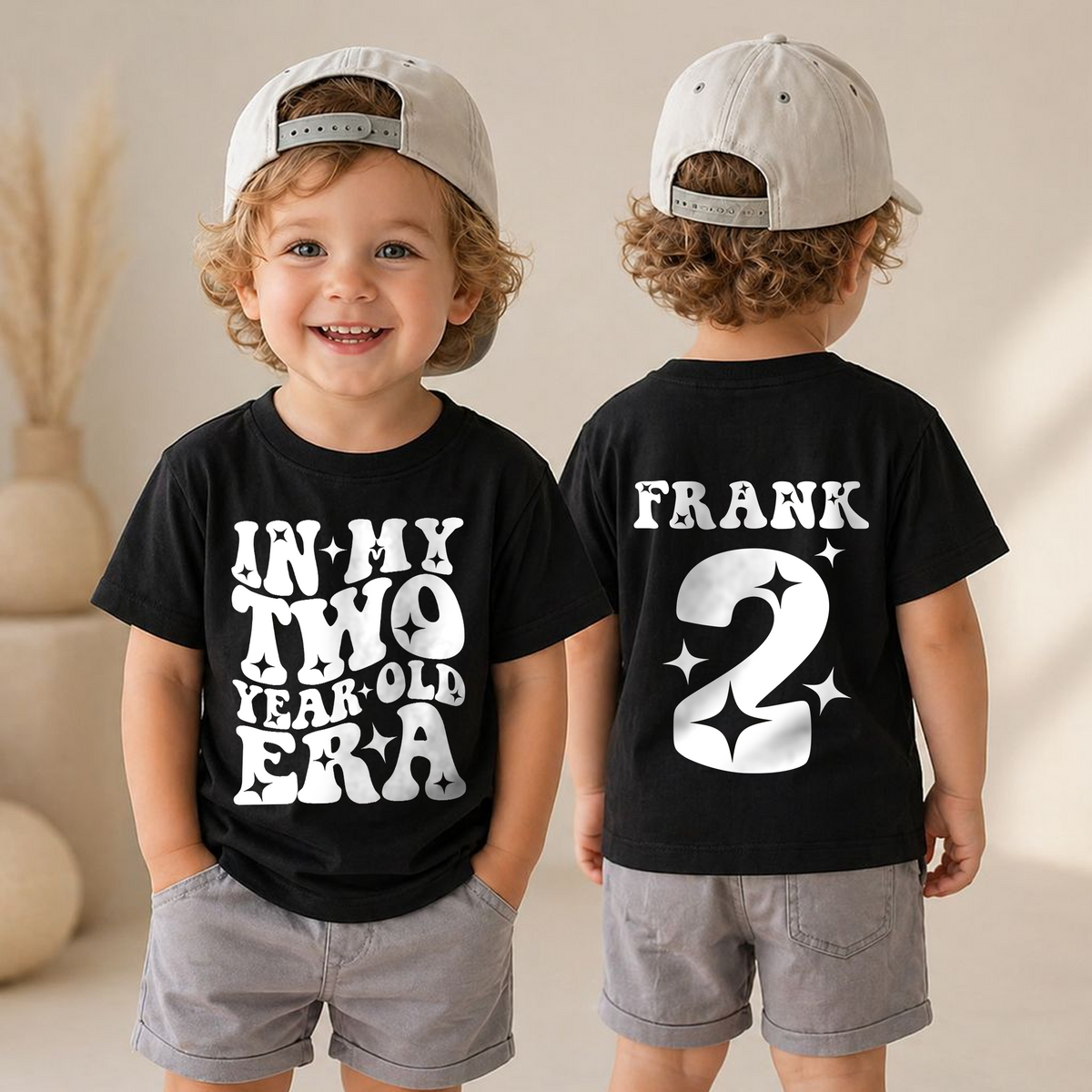 Boys Custom In My Two Year Old Era 2nd Birthday Shirt — product view 4