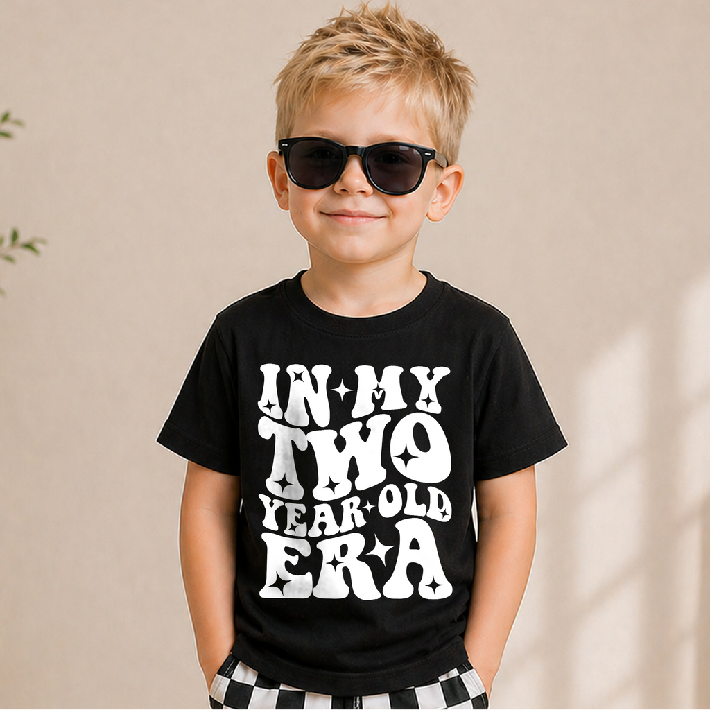 Boys Custom In My Two Year Old Era 2nd Birthday Shirt — product view 5