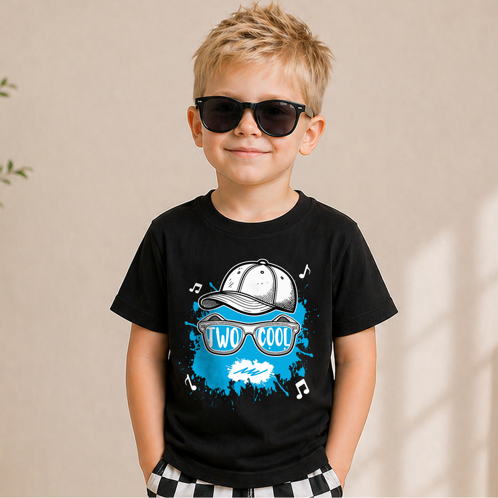 Toddler Personalized TWO COOL 2nd Birthday Shirt for Boys — product view 5