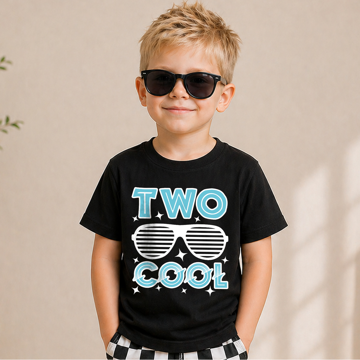 Boys Personalized TWO COOL 2nd Birthday Shirt for Boys — product view 5